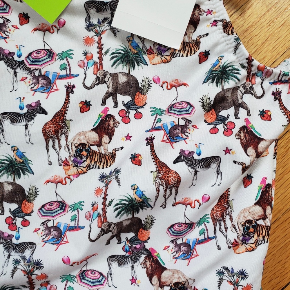 💥 NWT Sam Edelman open shoulder carnival swim top - Picture 4 of 8
